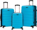 Rockland Melbourne Hardside Expandable Spinner Wheel Luggage, Charcoal, 3-Piece Set (20/24/28)